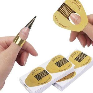 50Pcs Long Nail Forms for Acrylic Nails, Thick Nail Art Tips Extension Forms